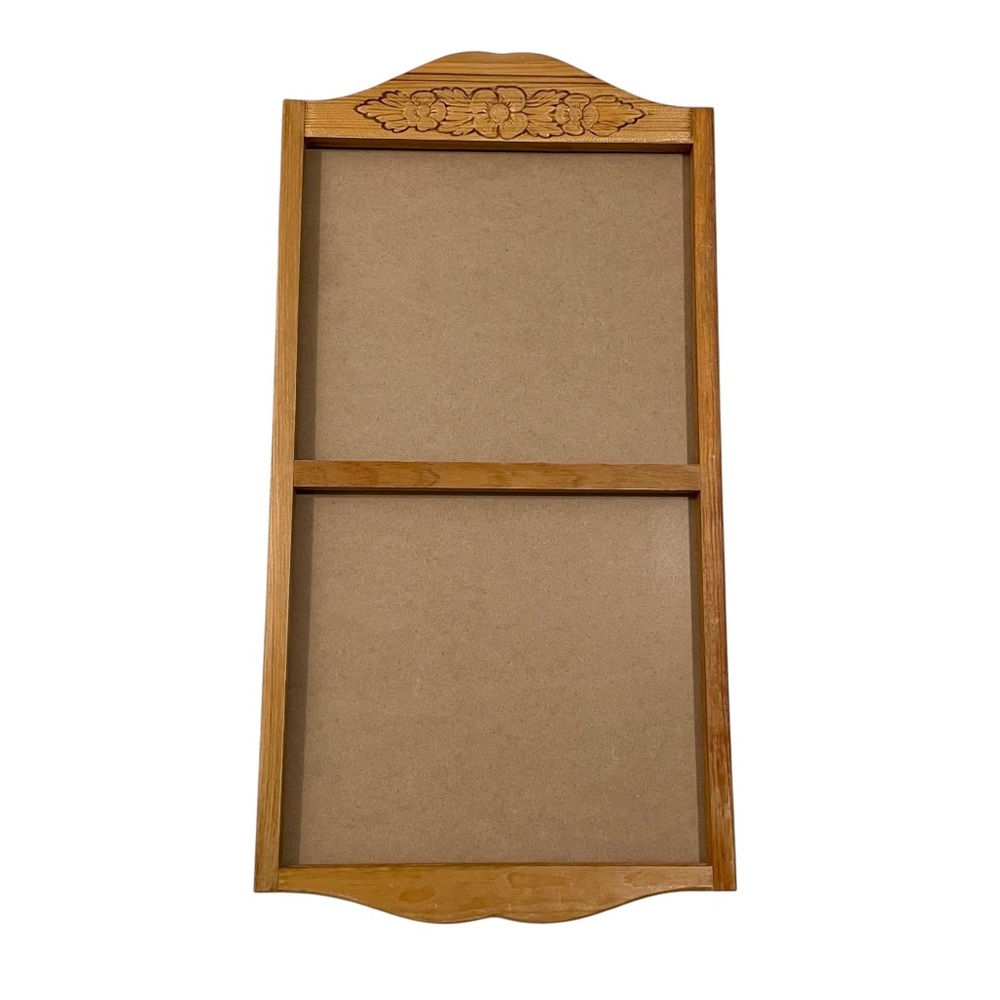 Vintage Handmade Wooden Calendar Holder Floral Design